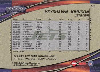 2000 Collector's Edge Supreme #97 Keyshawn Johnson Back