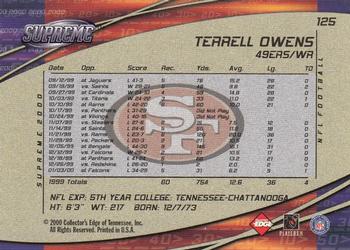 2000 Collector's Edge Supreme #125 Terrell Owens Back