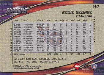 2000 Collector's Edge Supreme #140 Eddie George Back