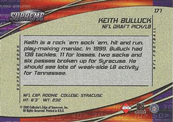 2000 Collector's Edge Supreme #171 Keith Bulluck Back