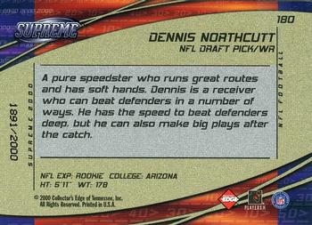 2000 Collector's Edge Supreme #180 Dennis Northcutt Back