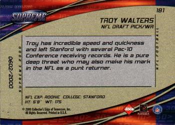 2000 Collector's Edge Supreme #181 Troy Walters Back