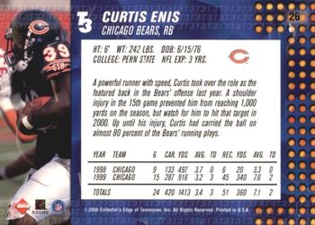 2000 Collector's Edge T3 #26 Curtis Enis Back