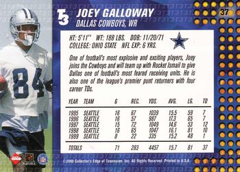 2000 Collector's Edge T3 #37 Joey Galloway Back