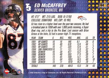 2000 Collector's Edge T3 #44 Ed McCaffrey Back