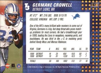 2000 Collector's Edge T3 #47 Germane Crowell Back