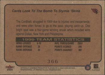 2000 Fleer Tradition #366 Cards Look to the Bomb to Stymie 'Skins Back