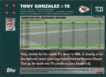 2007 Topps Chrome - Xfractors #TC33 Tony Gonzalez  Back