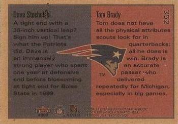 2000 Fleer Tradition Glossy #352 Tom Brady / Dave Stachelski Back