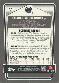 2007 Topps Draft Picks & Prospects - Chrome Black #77 Charlie Whitehurst Back