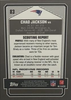 2007 Topps Draft Picks & Prospects - Chrome Black #83 Chad Jackson Back