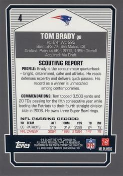 2007 Topps Draft Picks & Prospects - Chrome Bronze #4 Tom Brady Back