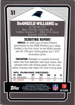 2007 Topps Draft Picks & Prospects - Chrome Bronze #51 DeAngelo Williams Back