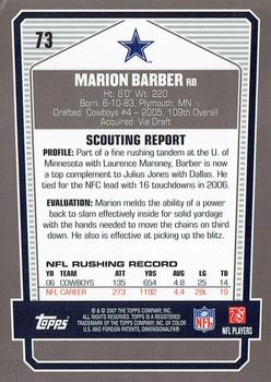 2007 Topps Draft Picks & Prospects - Chrome Bronze #73 Marion Barber Back