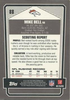2007 Topps Draft Picks & Prospects - Chrome Bronze #88 Mike Bell Back