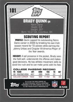 2007 Topps Draft Picks & Prospects - Chrome Bronze #101 Brady Quinn Back