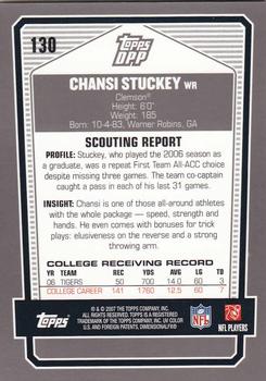 2007 Topps Draft Picks & Prospects - Chrome Bronze #130 Chansi Stuckey Back