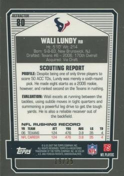 2007 Topps Draft Picks & Prospects - Chrome Gold Refractors #80 Wali Lundy Back