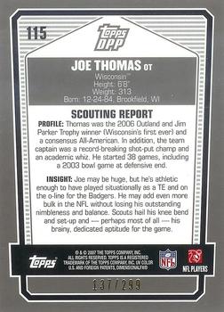 2007 Topps Draft Picks & Prospects - Chrome Silver #115 Joe Thomas Back