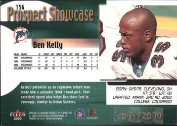 2000 Fleer Showcase #156 Ben Kelly Back