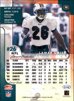 2000 Leaf Rookies & Stars #10 Lamar Smith Back
