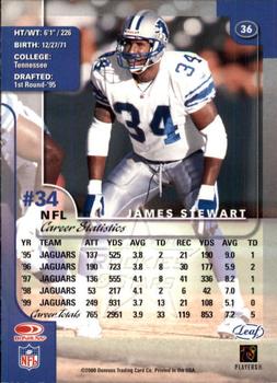 2000 Leaf Rookies & Stars #36 James Stewart Back
