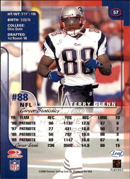 2000 Leaf Rookies & Stars #57 Terry Glenn Back