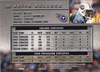 2000 Metal #220 Keith Bulluck Back