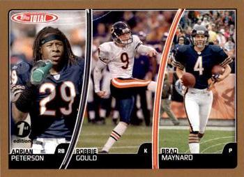 2007 Topps Total - 1st Edition Copper #25 Brad Maynard / Robbie Gould / Adrian Peterson Front
