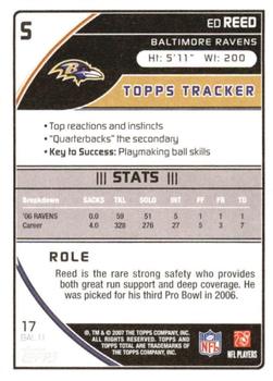 2007 Topps Total - Blue #17 Ed Reed Back