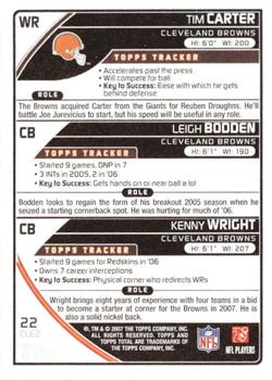 2007 Topps Total - Gold #22 Kenny Wright / Leigh Bodden / Tim Carter Back