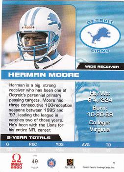 2000 Pacific Omega #49 Herman Moore Back