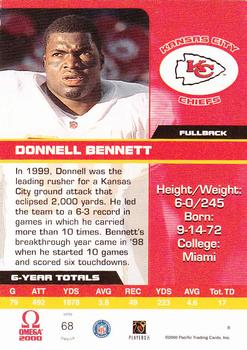 2000 Pacific Omega #68 Donnell Bennett Back