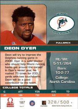 2000 Pacific Omega #187 Deon Dyer Back