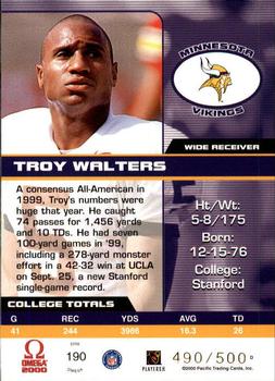 2000 Pacific Omega #190 Troy Walters Back