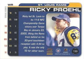 2000 Pacific Paramount #199 Ricky Proehl Back