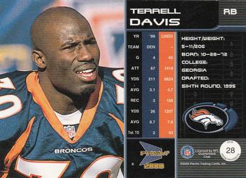 2000 Pacific Prism Prospects #28 Terrell Davis Back