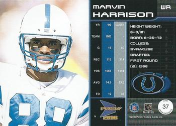 2000 Pacific Prism Prospects #37 Marvin Harrison Back