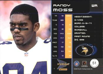 2000 Pacific Prism Prospects #51 Randy Moss Back