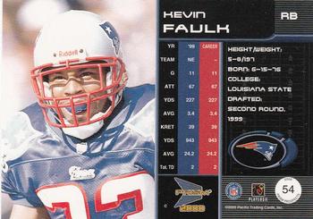 2000 Pacific Prism Prospects #54 Kevin Faulk Back