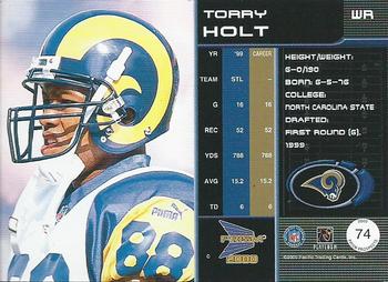 2000 Pacific Prism Prospects #74 Torry Holt Back