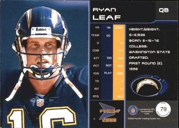 2000 Pacific Prism Prospects #79 Ryan Leaf Back