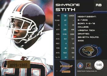 2000 Pacific Prism Prospects #146 Shyrone Stith Back