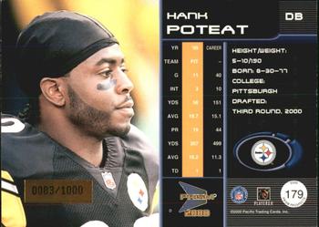 2000 Pacific Prism Prospects #179 Hank Poteat Back