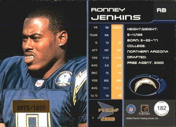 2000 Pacific Prism Prospects #182 Ronney Jenkins Back