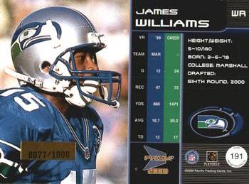 2000 Pacific Prism Prospects #191 James Williams Back
