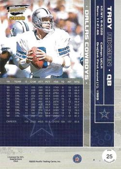 2000 Pacific Revolution #25 Troy Aikman Back