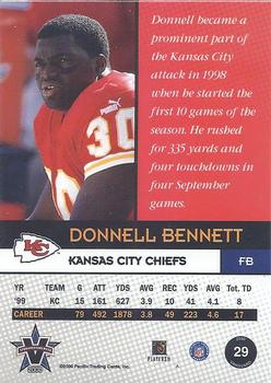 2000 Pacific Vanguard #29 Donnell Bennett Back