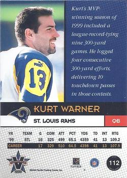 2000 Pacific Vanguard #112 Kurt Warner Back