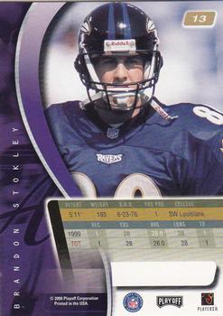 2000 Playoff Absolute #13 Brandon Stokley Back